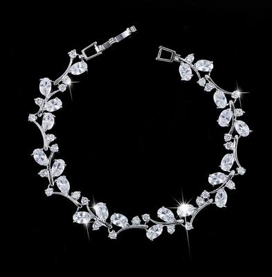 Hand Jewelry Ebat Plated 18K White Gold Zircon Bracelet For Girls