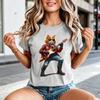 Vintage Rock Star Fox Playing Guitar Graphic Tee Retro Rock Music Print Unisex Unisex Cotton Short Sleeve Casual Gift T Shirt