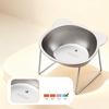Elevated Pet Bowl Stainless Steel Raised Cat Bowl Tilted Pet Bowl with Removable Stand Cute Ears for Cats Dogs Neck