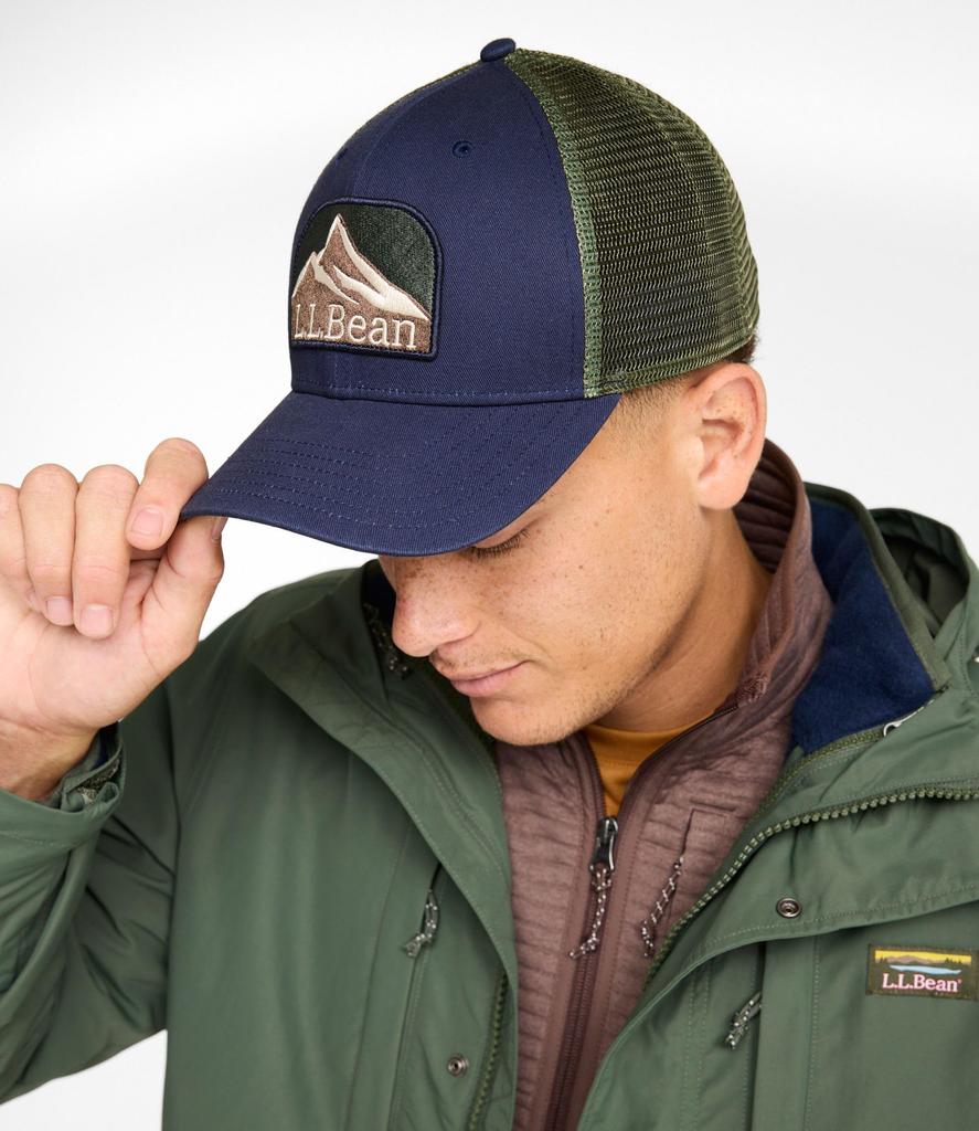 L.L.Bean Men's Trucker Hat, One Size Fits All, Carbon Navy Ascent, Multicolor, 1000294004
