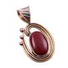Pendentif bicolore en argent sterling 925 massif avec pierre précieuse naturelle de jaspe rouge, 4,4 cm, d0A88
