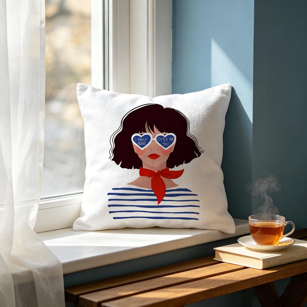 Fashion Lady Portrait Cushion Cover Cushion Cover Set Pcs x x x Pillowcase Decorative Sofa Home Decor