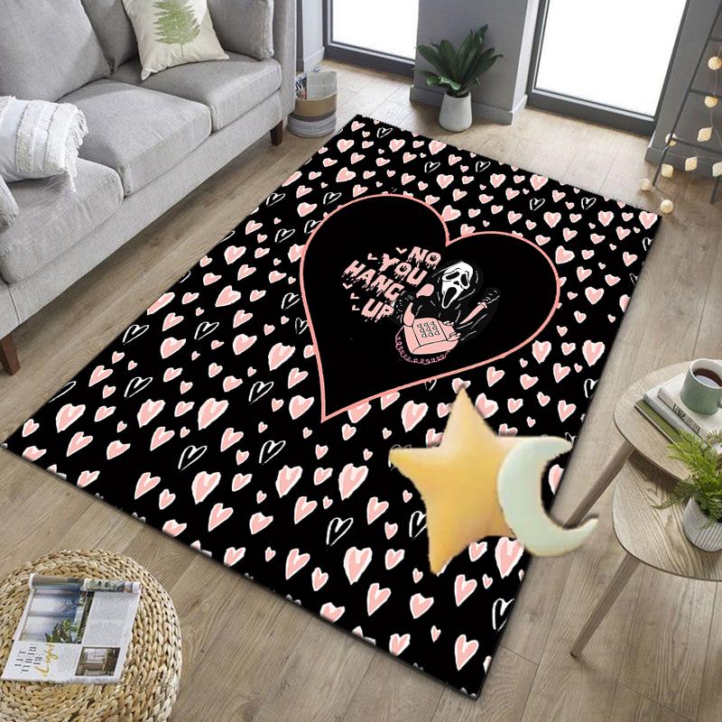 Heartbeat Ghostface Of Horror Office Rug Chair Mat, Game Carpet, Suitable for Front Door, Bedroom, Living Room, Desk, Holiday Gift