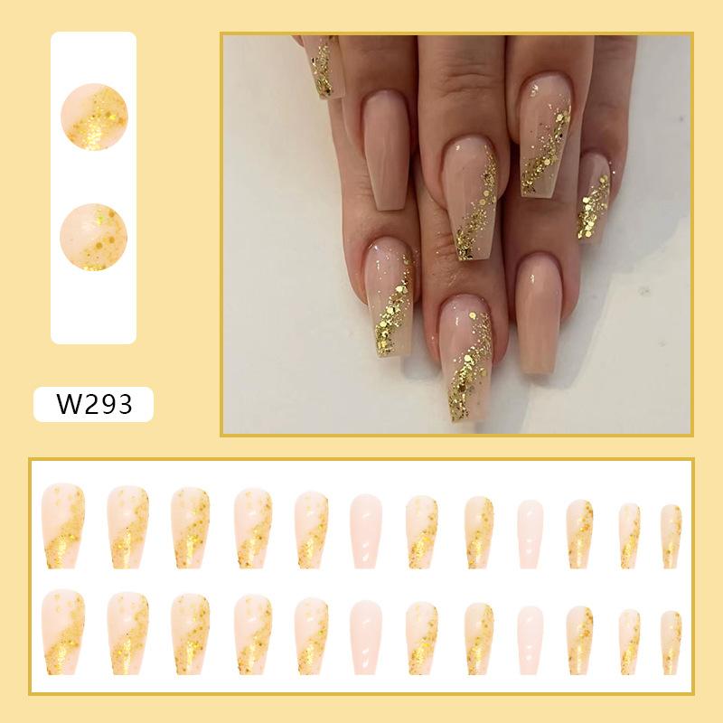 Shiny Fragments Medium And Long Ballet Nail Flax Nail Art Tablets Gilt Glitter European And American Spice Girls Fake Nail Art Tablets