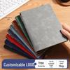 A5 Soft Leather Notebook with Pen Holder - Custom Business Diary for Office Meetings