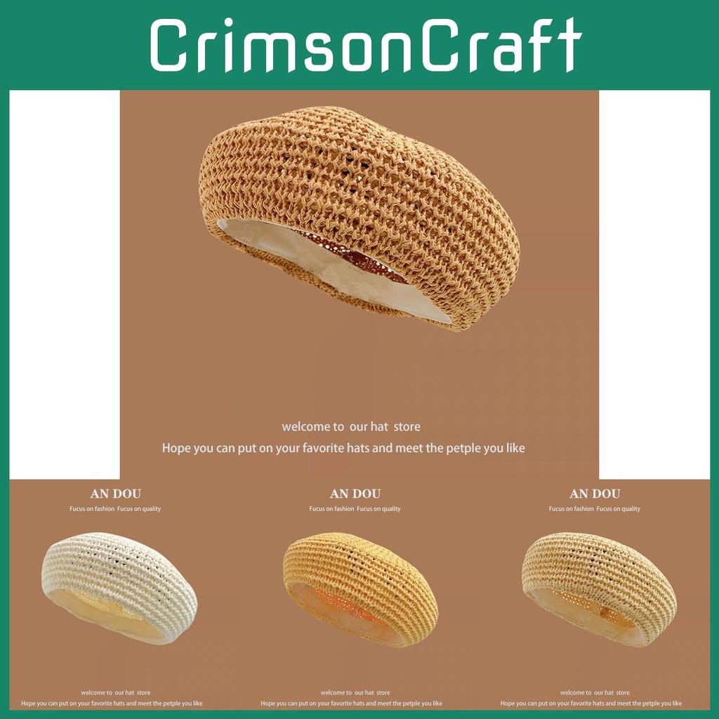 Breathable Handcrafted Paper Straw Beret Hat Large Brim Fashionable Summer Styles