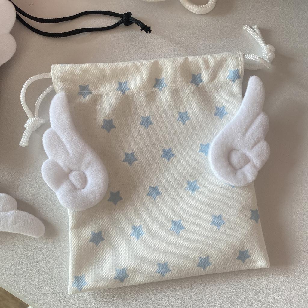 Fashion Portable Bundle Pocket Star Pattern Rope Drawstring Design Cosmetics Bag Canvas Dustproof Stationery Storage Bag