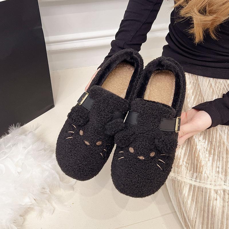 2025 new winter women's shoes non-slip soft sole versatile comfortable warm piled thickened wholesale fashion Doudou cotton shoes