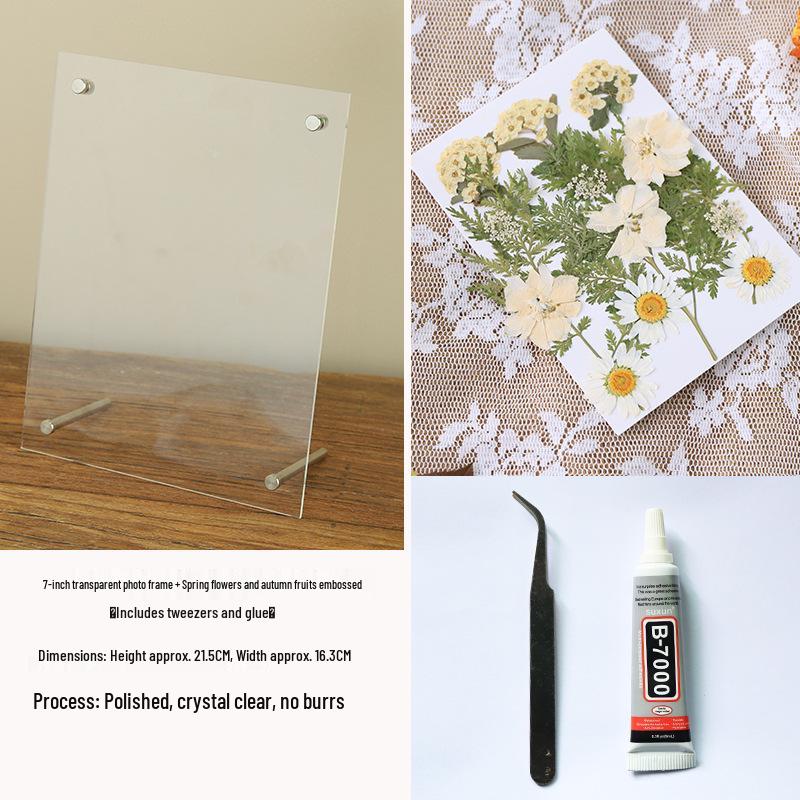 Nordic Simple Acrylic Photo Frame - 6-7 Inch DIY Dried Flower Pressed Specimen