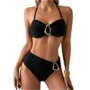 Women's Fashion Bikini Set With Metal Buckle Design, Sexy Two-Piece Swimwear