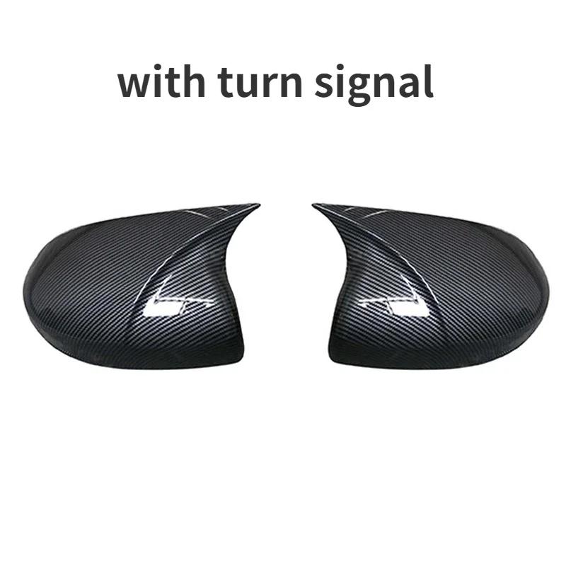 For Honda Fit Jazz GK5 2014- Horn Shape ABS Carbon Fiber Style Rear View Side Mirror Cover Rearview Caps Auto parts