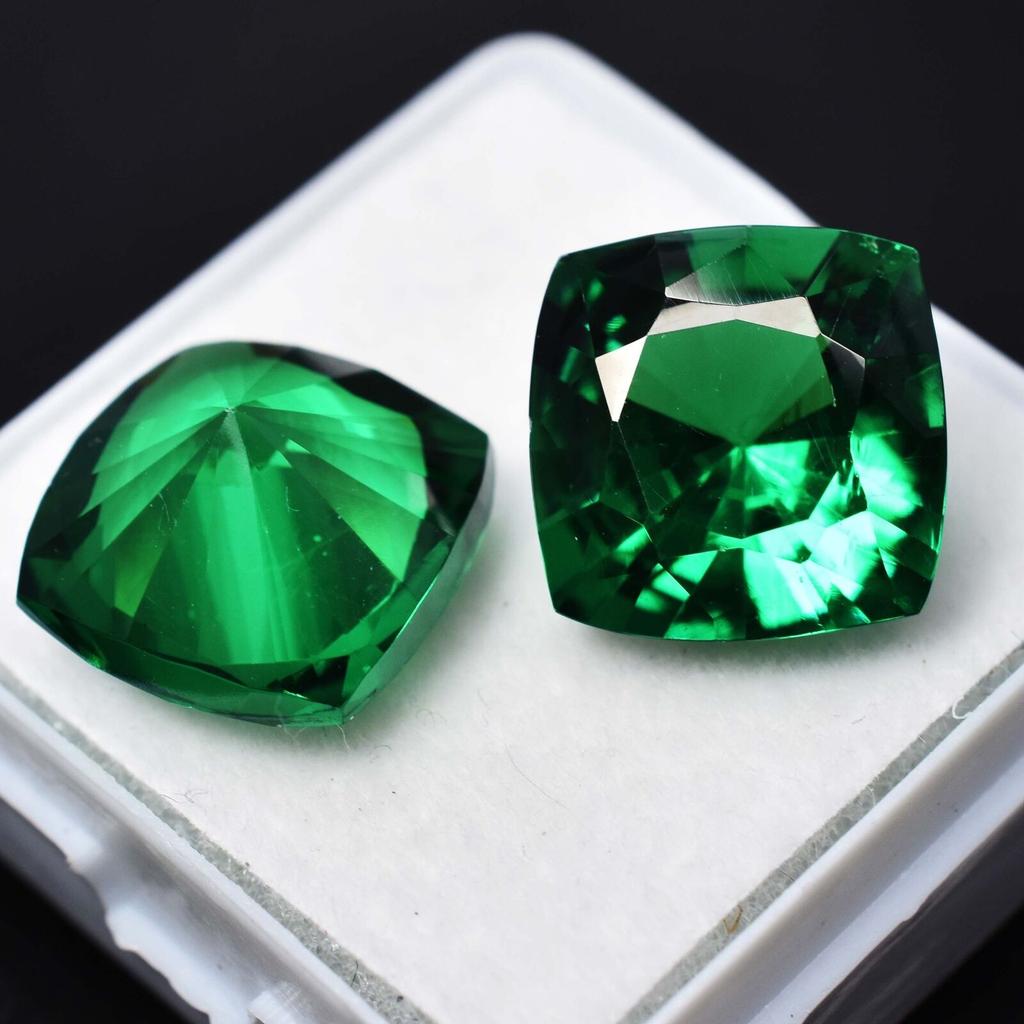 20.54 Ct NATURAL Garnet CUSHION CUT Green   Loose Gemstone Pair