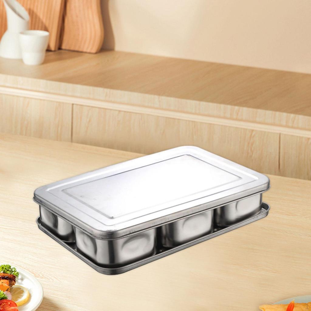 Boîte à assaisonnements Combinée Récipient à épices Détachable Bocaux en Acier Inoxydable pour