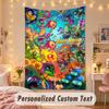Op maat gemaakt Gepersonaliseerd Wandkleed, Plants vs. Zombies Print Custom Naam Tekst Muurkunst Ophanging voor Slaapkamer