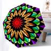 1pc Colorful Mandala Pattern Automatic Folding Umbrella - Portable 3-Fold Design, 8-Bone Iron Frame Outdoor Umbrella, Ideal Gift for Fans, Travelers,