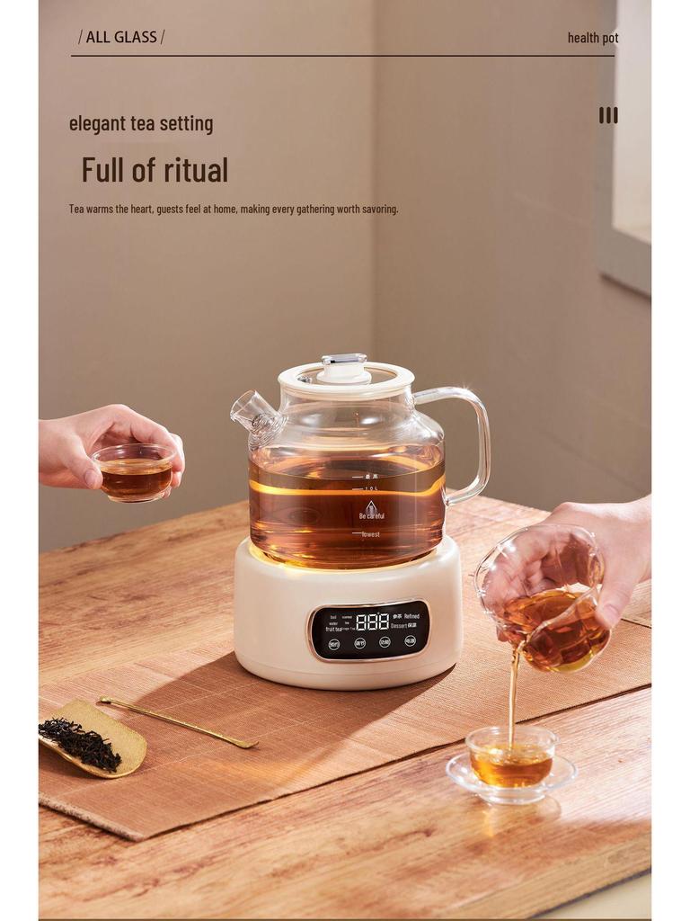 110V Glass Tea Kettle: Health Pot for Office and Home, Compatible with US, European, and British Standards.