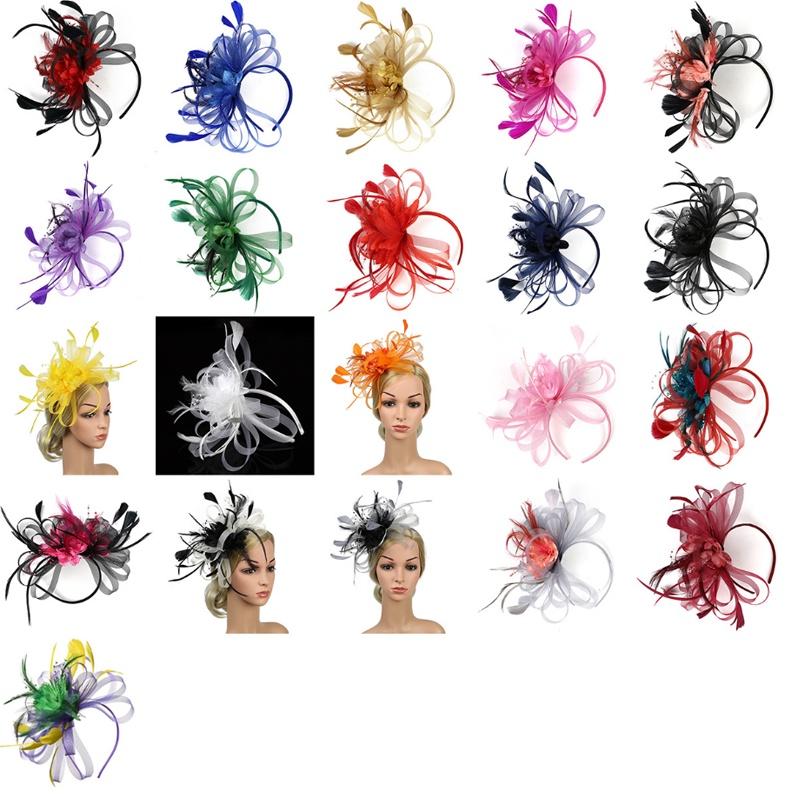 Bandeau élégant à plumes florales pour accessoires de cheveux pour femmes