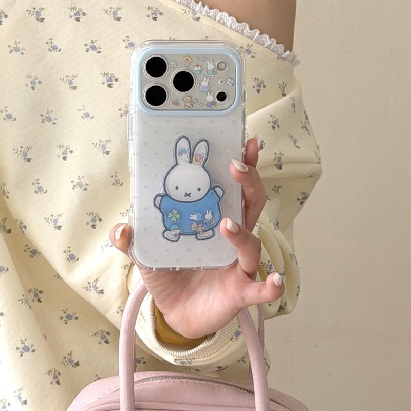 Adorable Rabbit Stand Case for iPhone 17/16 Pro Max/15 Pro