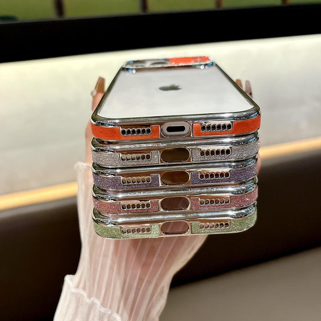High-Transparency Electroplated Glitter Protective Case for Apple 17 Promax - Drop-Proof and Stylish
