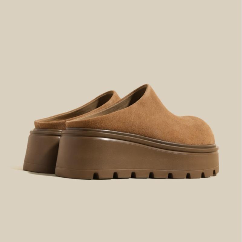 Fashion High Heels Women's Platform Slippers Autumn Suede Shoes for Woman Comfortable Casual Shoes 2025 New Trends Zapatillas De Mujer