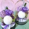 Preserved Shinshion Flowers and Incense Set, Memorial Flowers in a Cork Glass Dome
