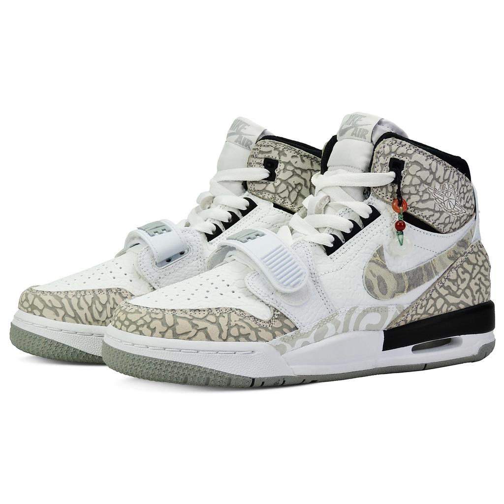 Jordan Legacy 312 Mist Shadow High top Vintage Basketball Shoes Women's White Cement AT4040-100(Team128-)