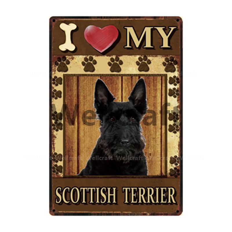 [ WellCraft ] I Love My Dog Border Collie Pug Labrador Metal Sign Tin Poster Home Decor Bar Wall Art Painting 20*30 CM Sizer  L6
