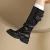 Maillard Retro Boots Women's 2025 Spring and Autumn But Knee Boots Knight Boots Thick-soled Pleated Trouser Tube Boots