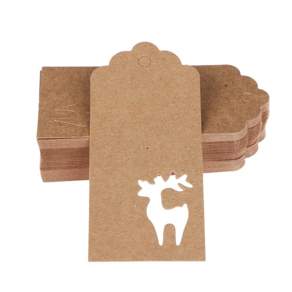 Xmas Tree DIY Kraft Paper Christmas Decoration Gift Box Tag Candy Bag Sticker Gifts Package Label