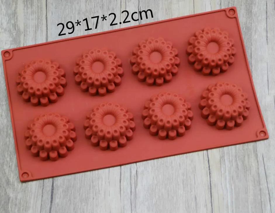 8cavity Flower Silicone Cupcake Oval Doughnut Mold MuffinChocolate Moulds for Baking Mini Dessert Kitchen DIY Cooking Tools Tray