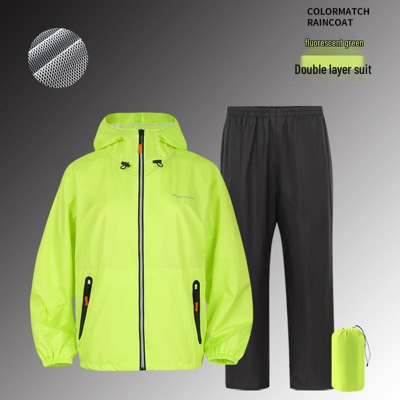 Unisex Lichtgewicht Regenjas & Broek Set, Anti-Stortbui, Waterdicht, Ideaal voor Fietsen, Voedselbezorging & Elektrisch Motorrijden.