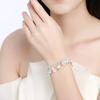 925 Silver Heart Zircon Pendant Bracelet for Women Wedding Party Jewelry 20cm