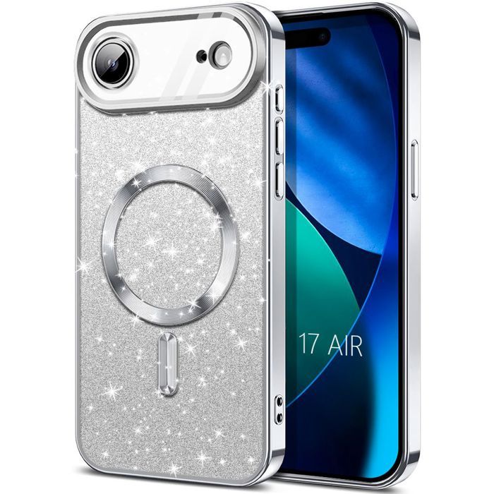 Coque de Protection - BOOLING - pour iPhone Air - Silicone Souple avec Anneau Magnétique - Argenté