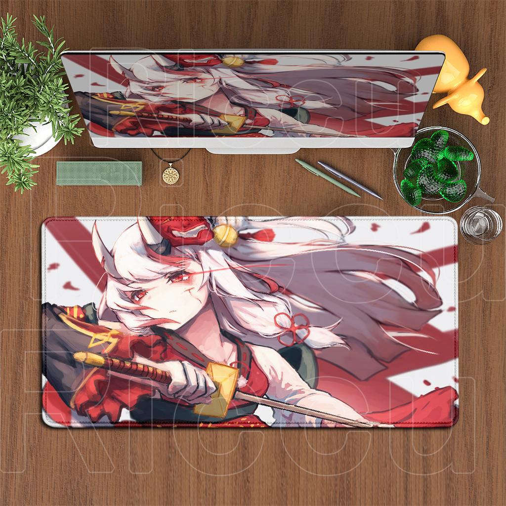 Anime Non-slip Rubber Mouse Pads Large Gamer Desktop Cabinet Carpets Hololive Nakiri Ayame Mauspad Office XXL Gaming Accessories