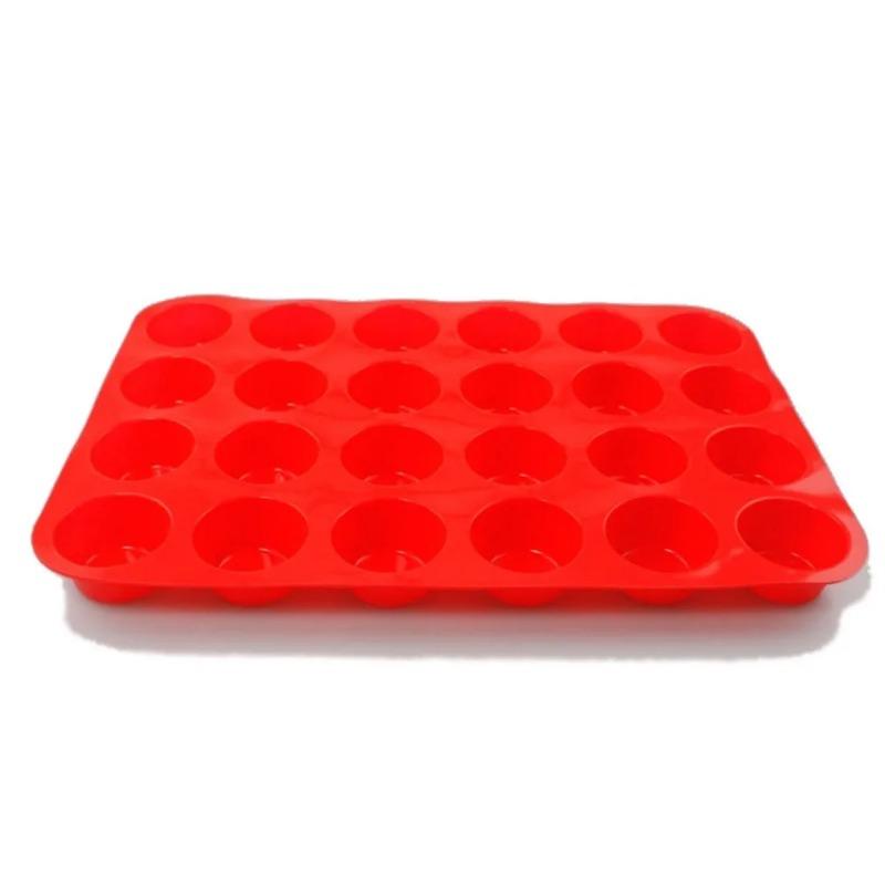 Cake Mold 24 Cavity Silicone Soap Cookies Cupcake Bakeware Pan Tray Mould Home Mini Muffin Cup 3D Non-stick Jelly&Candy