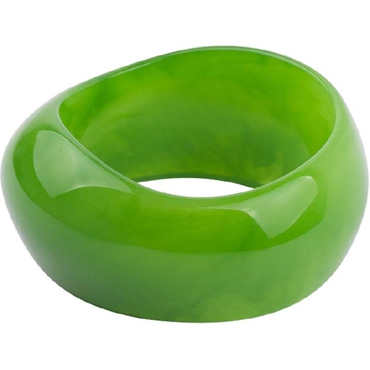 Pingyongchang Acryl Bunte Harz Geometrisch Schlicht Offener Armreif Transparent Breiter Manschettenarmreif