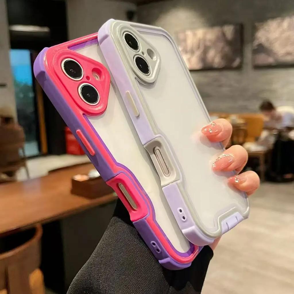 Luxury 4 In 1 Lens Protection New Transparent Shock Resistant Protective Case for 16 15 14 13 12 Pro Max Plus Phone Case