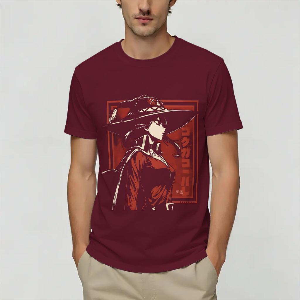 Megumin KonoSuba T Shirt Summer Pure Cotton T Shirts For Unisexs Fashion Casual Tshirt Short Sleeve Y2K Funny Clothing