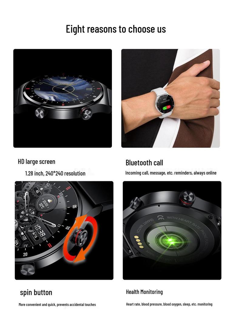 QW33 Smartwatch: ECG & PPG, Music, Pedometer, Bluetooth Calls