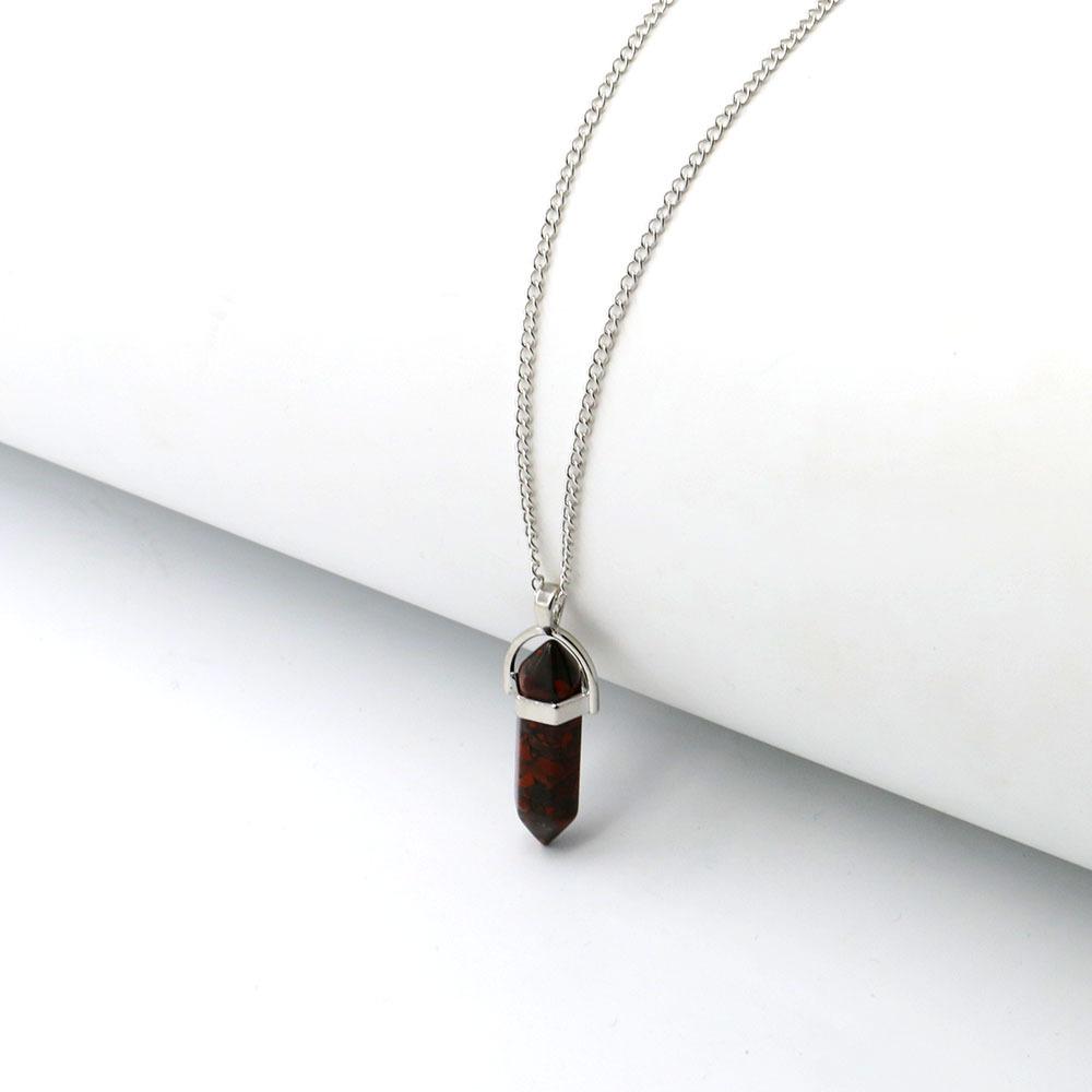Hexagonal Pyramid Pendant Clavicle Chain Necklace