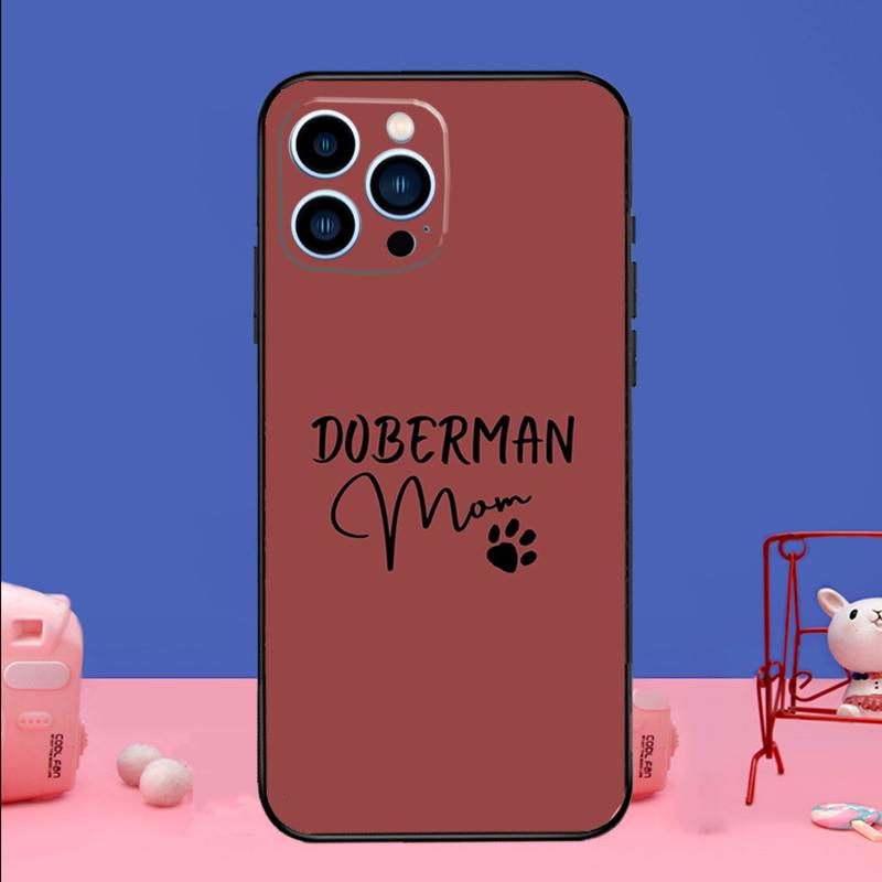 Cartoon Doberman Dog Phone Case For iPhone 17 16 14 13 12 11 15 Pro Max mini 15 16 Plus 16e 17 Air Bumper Cover