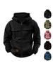 Men's Retro Leather Patch Hooded Sweatshirt - Solid Color, Cross-Border, Autumn/Winter Collection