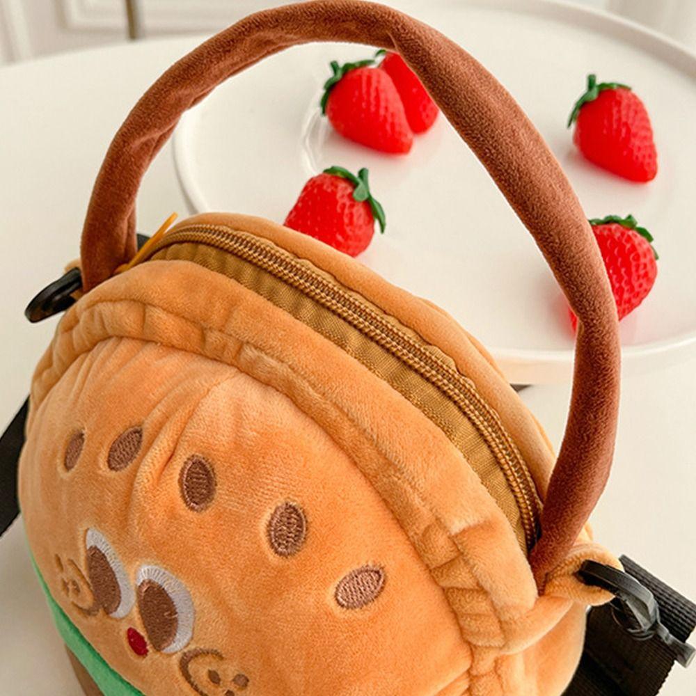 Kawaii French Fries Handbag Crossbody Bag Fluffy Cartoon Hamburger Bag Tote Bag Shoulder Bag Girl