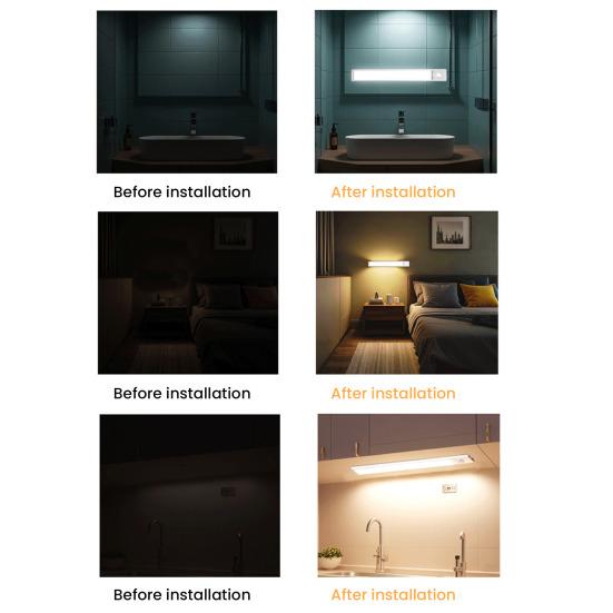 Motion Sensor Light Rechargeable Magnetic Night Light Adjustable Brightness Color Wireless LED Lighting for Closet Hallway