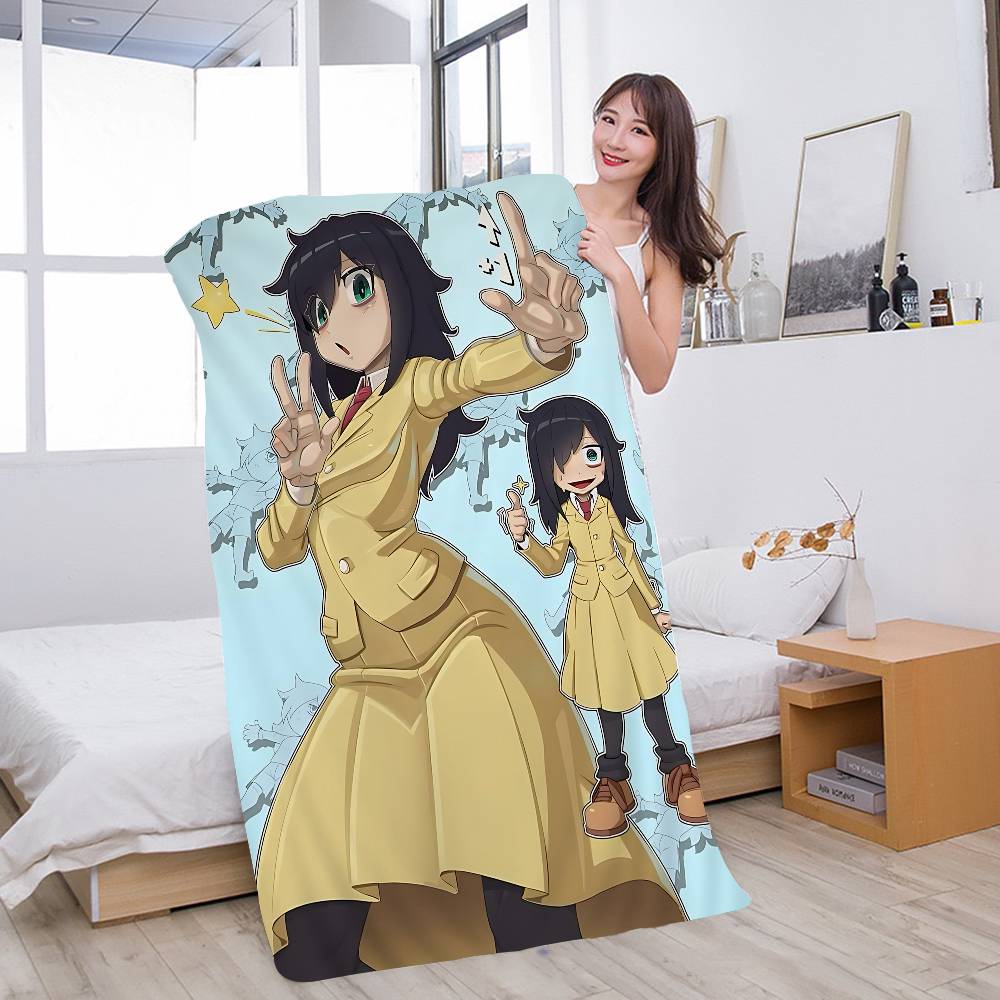 Anime Watamote Kuroki Tomoko Anime Beach Swimming Towel Soft Absorbent Washcloth Children's Gifts For Kids Travel Camping Gym