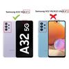 Case for Samsung A32 5G, Case+ Tempered Glass Flip Clear View Translucent Mirror Standing 360° Shockproof Cover Smart Cover Bumper Silver