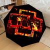 1 Stück Flammenkreuz Rammstein-Thema Hochwertiger Regenschirm, Automatisches Öffnen und Schließen, Multifunktionaler Regenschirm G0811012