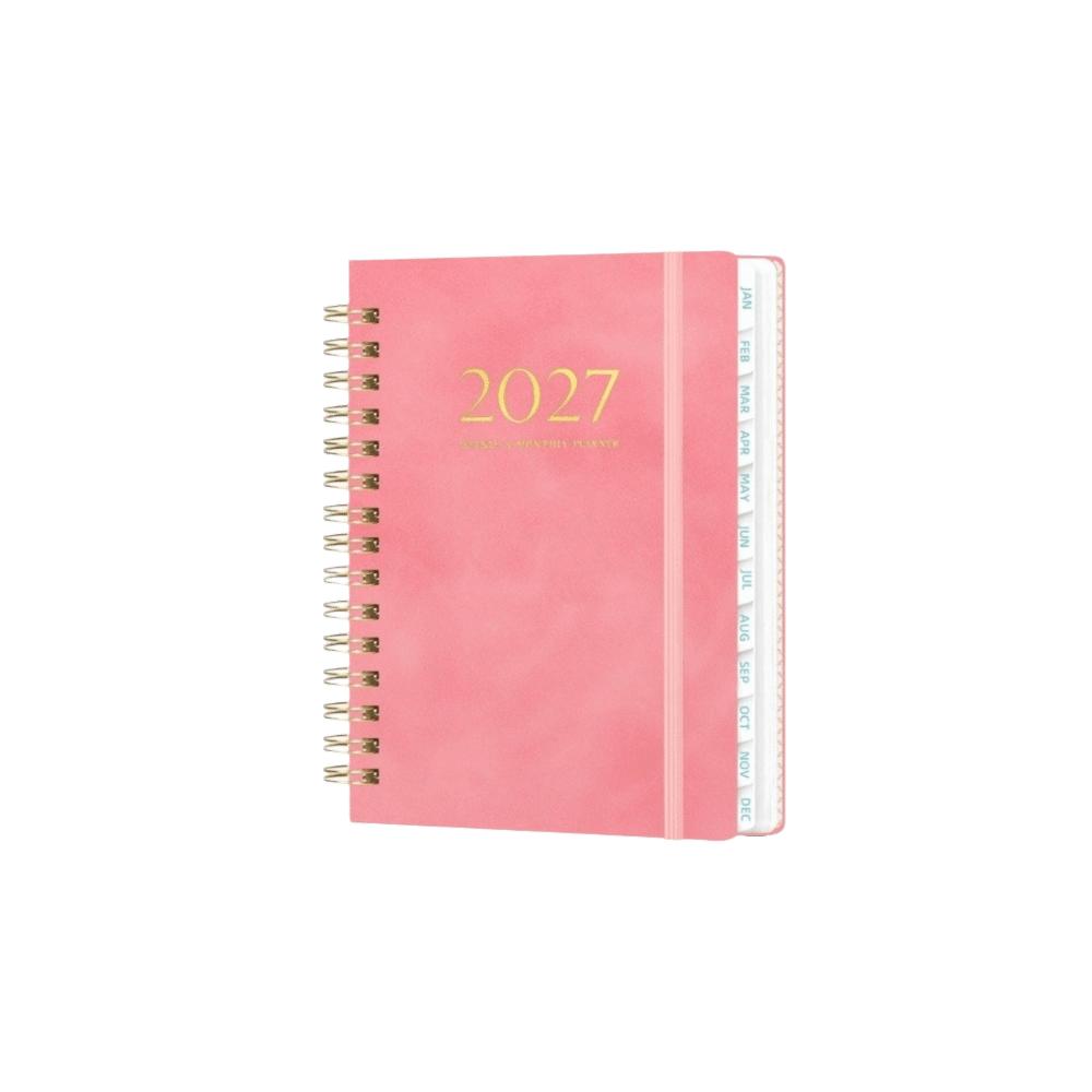 Strap Closure Annual Planner Book Spiral Binding Schedule Notebook Journaling