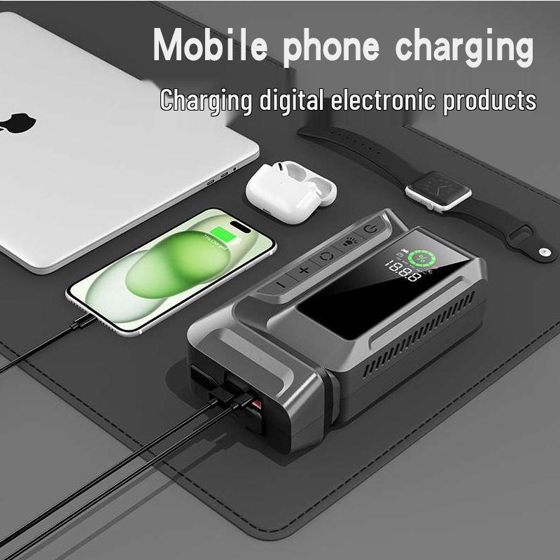 Portable 12V Car Jump Starter with Wireless Air Pump & Phone Charger
