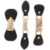 Black PU Leather Alloy Sewing Toggle Button for Bag Closure